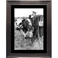 Affiche encadrée Noir et Blanc: La Vache et le prisonnier - Fernandel - 50x70 cm (Cadre Glascow)